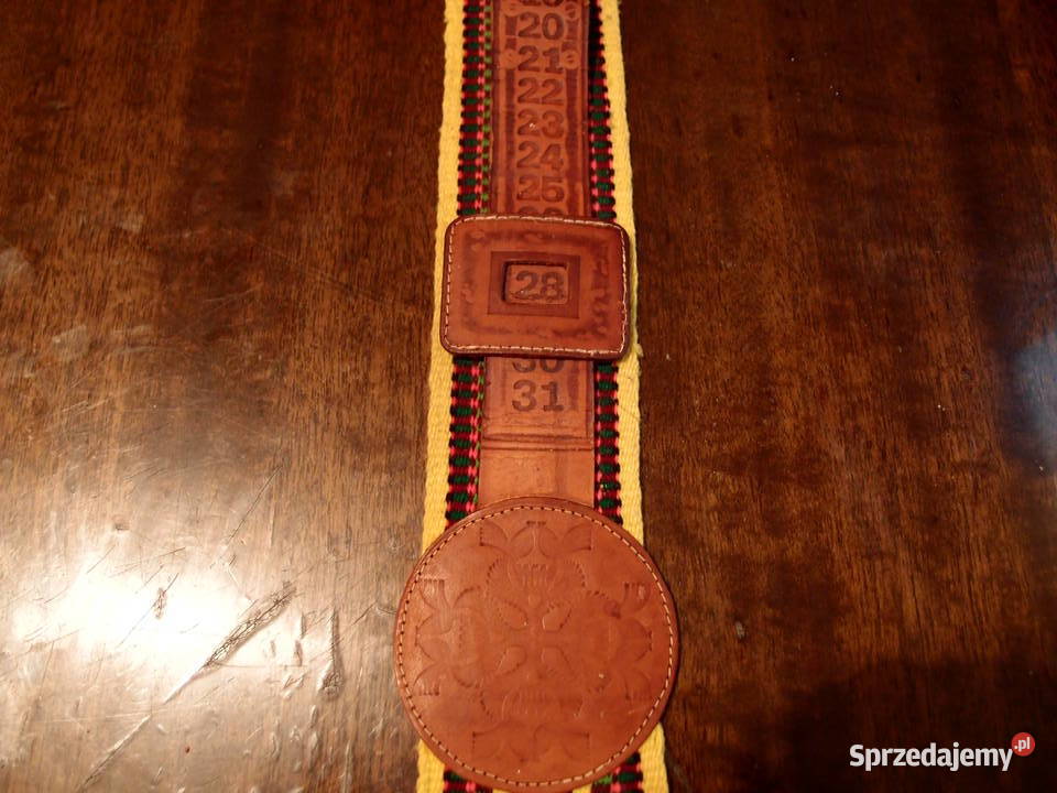 Oryginalny stary skórzany Kalendarz ścienny