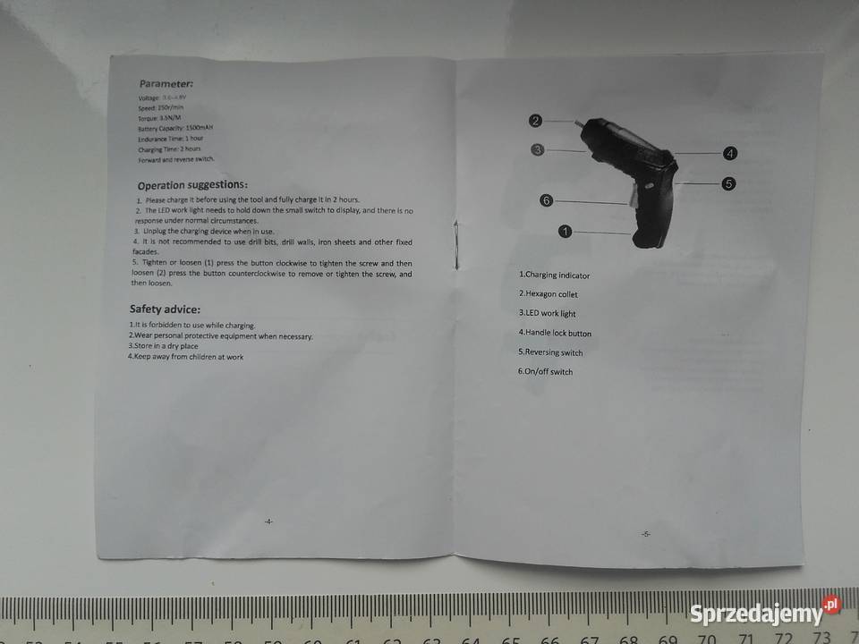 Wkrętak akumulatorowy 42V ZHCY w walizce z