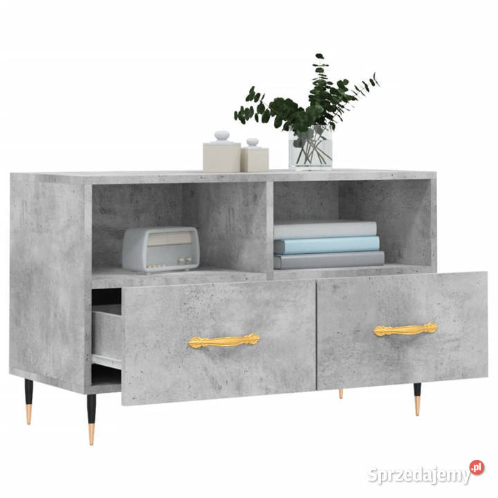 Szafka pod TV szarość betonu 80x36x50 WM828952