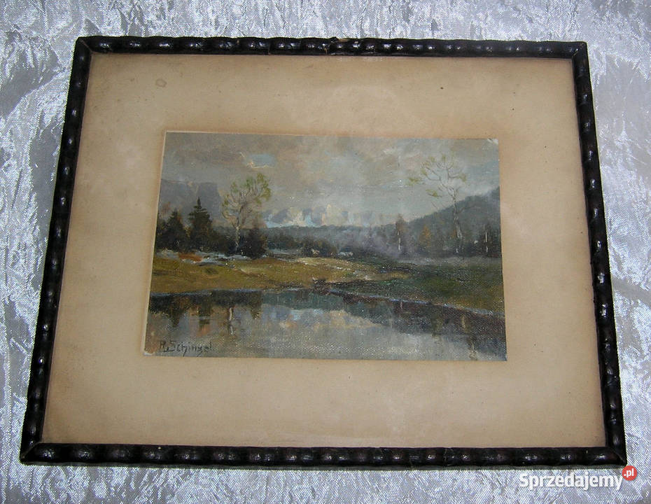 Obraz olejny vintage autor Reinhard Schinzel Bartków