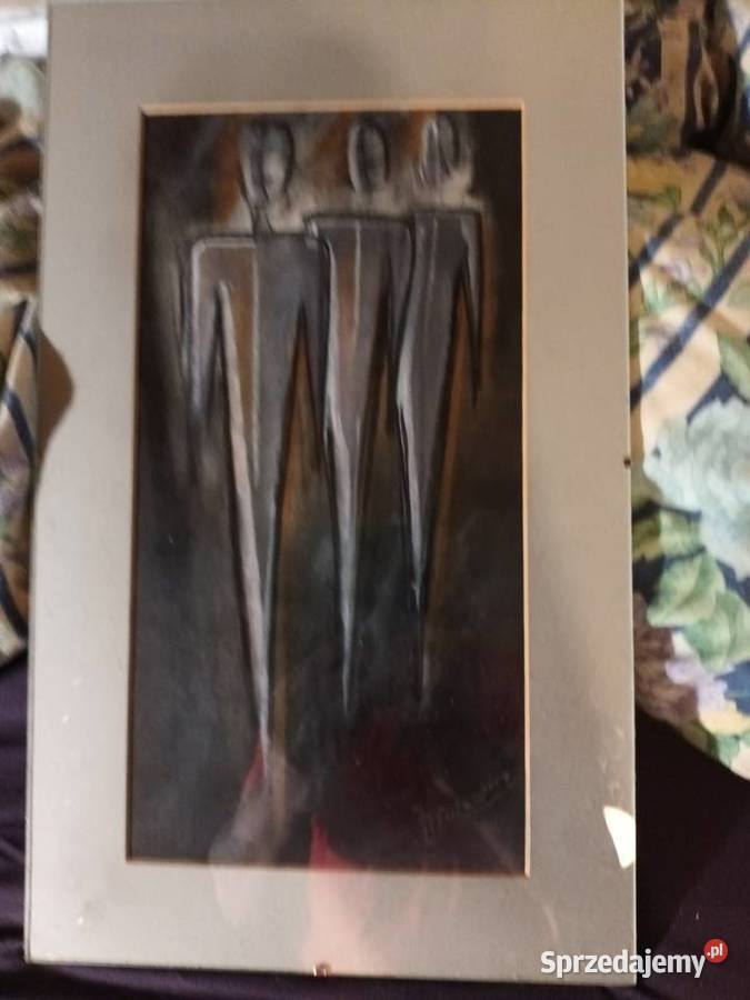 Trzy białe postacie w mroku Malarstwo Bielsko-Biała