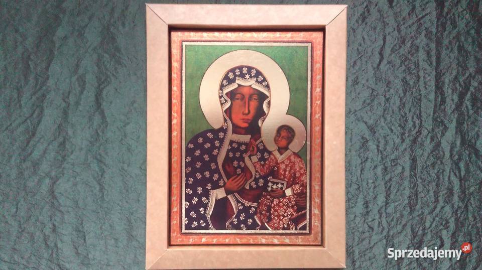 Obraz Ikona MB Częstochowska drewno 15x215 NOWA wielokolorowy