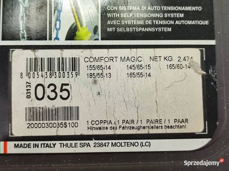 ŁAŃCUCHY ŚNIEGOWE 1 PARA KONIG THULE 03137 13 15 sprzedam