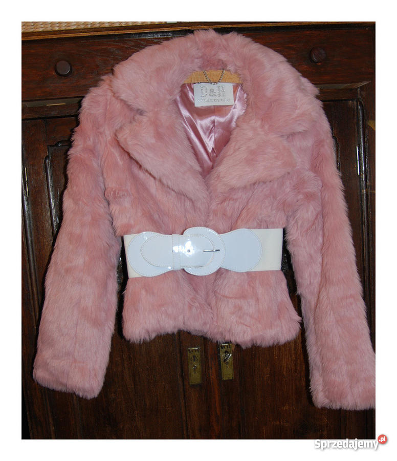 Prześliczne różowe futerko 34 xs Rozmiar 34(XS) Kurtki i płaszcze Wałcz