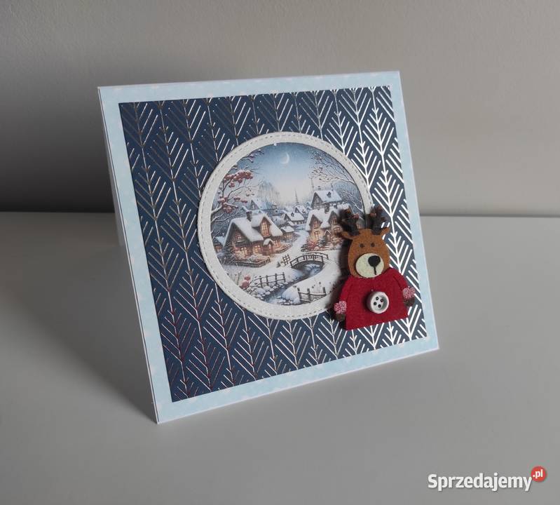 Kartka ręcznie robiona handmade z okazji Świąt łódzkie Łódź