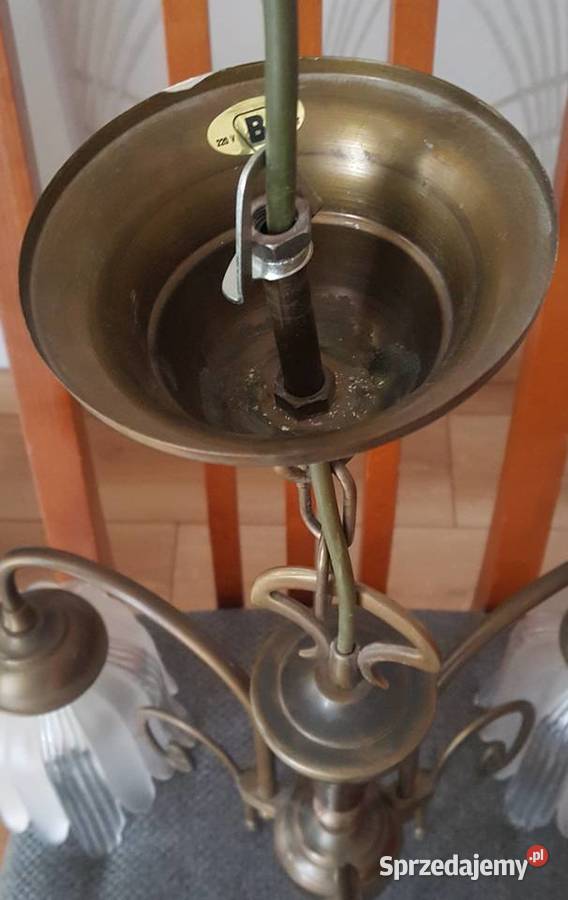 Żyrandol patynowany CAPRI klosze mazowieckie Ząbki