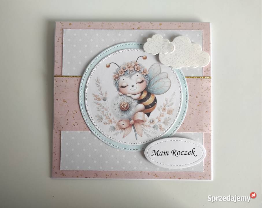 Kartka ręcznie robiona na urodziny roczek Łódź