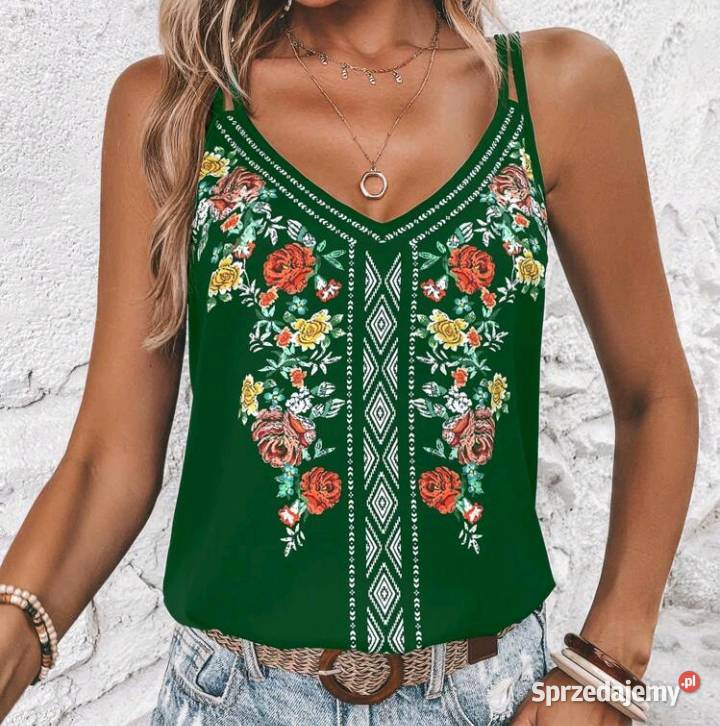 Bluzka damska top boho kwiaty NOWA S M 36 38 40 Bluzki i koszule Czerwionka-Leszczyny
