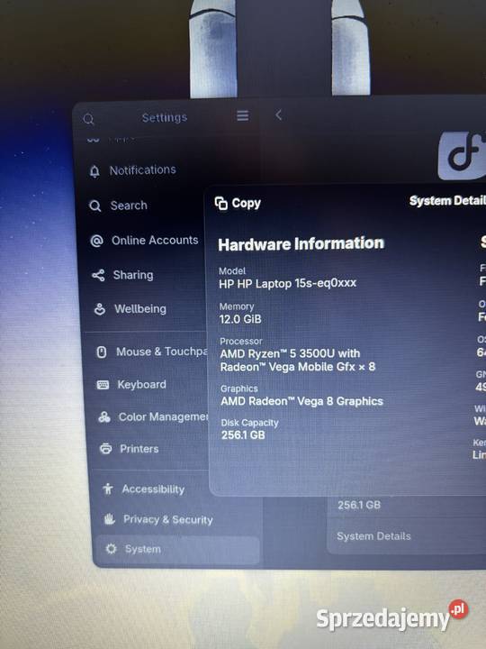 Notebook HP 15seq0035nwRyzen 5 3500U256GB 12 GB 12GB Rzeszów