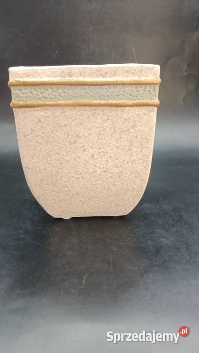 Ceramiczna doniczka osłonka z błyszczącymi Zamość sprzedam