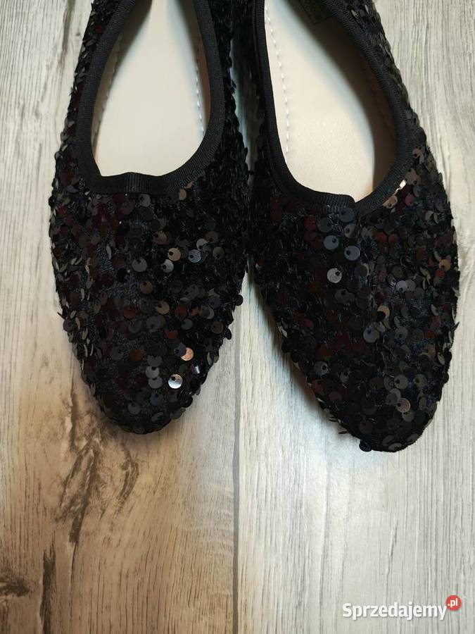 4243 Czarne cekinowe baleriny wieczorowe NOWE małopolskie Kraków