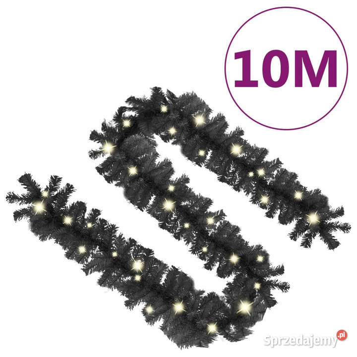 Girlanda świąteczna z lampkami LED 10 m czarna
