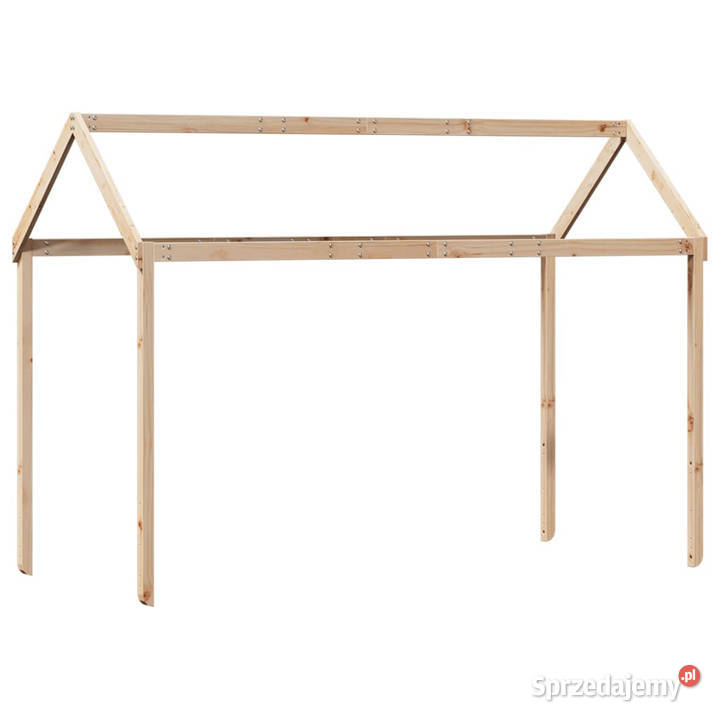 Wysokie łóżko z dachem lite drewno sosnowe 85cm Warszawa