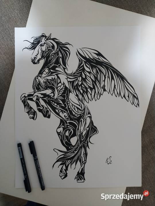Rysunek pegaz cienkopis blok t 36x46 250 gm2 Warszawa