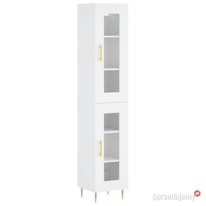 Wysoka szafka biała 345x34x180 materiał Warszawa sprzedam