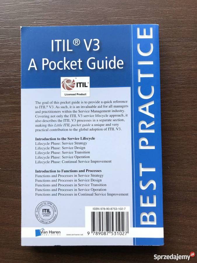 Książka lTIL V3 A Pocket Guide Best Practice mazowieckie Warszawa sprzedam