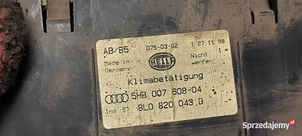 PANEL KLIMATYZACJI AUDI A3 8L 8L0820043D Pozostałe Lipno