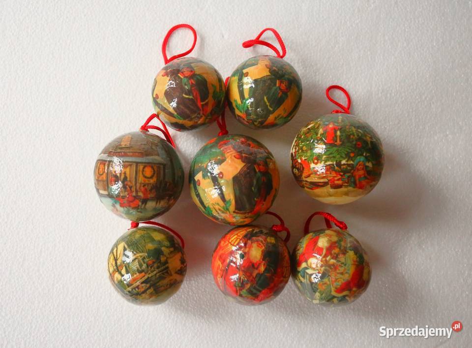 Piękne stare bombki na choinkę decoupage vintage Gdańsk