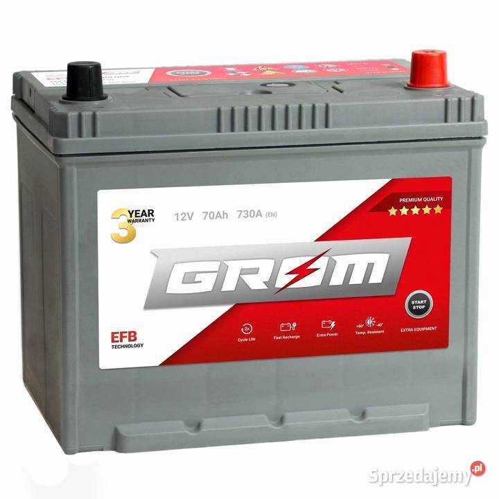 Akumulator GROM EFB STARTSTOP 70Ah 730A JAP Układ elektryczny Części Kraków