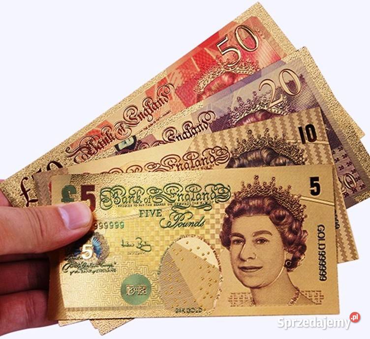 Zestaw Złotych Banknotów Funt Królowa Elżbieta Elizabeth CER