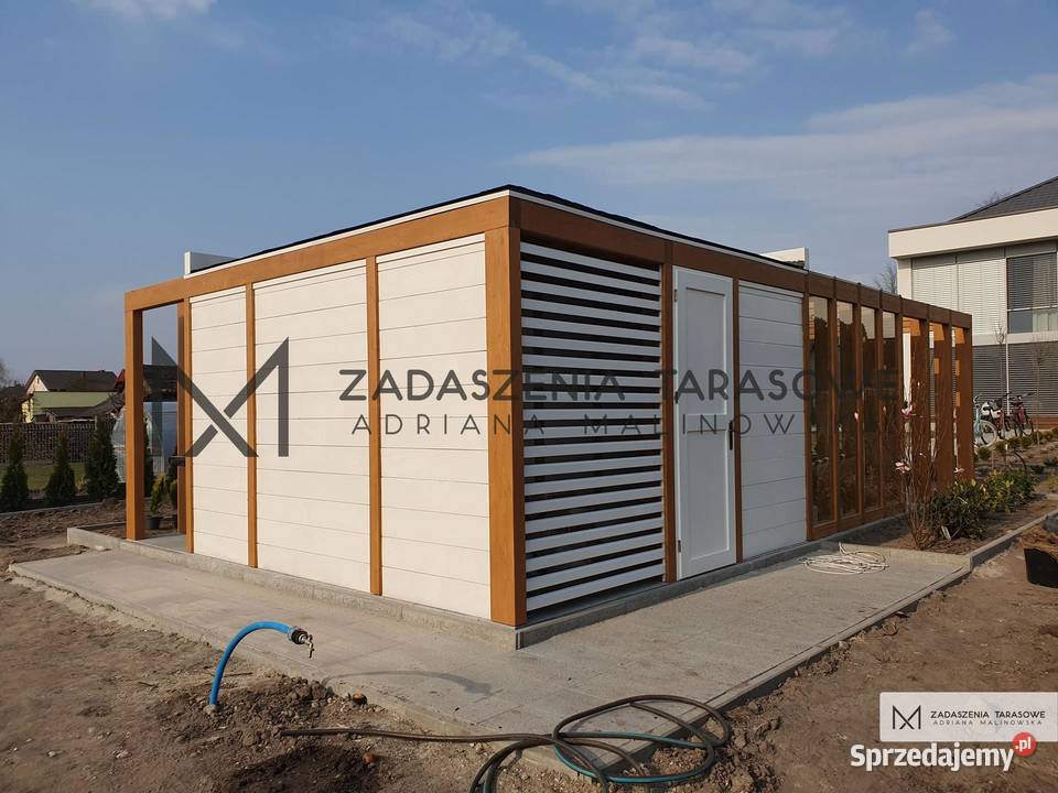 Duża altana altanka nowoczesna z drewutnią sprzedam
