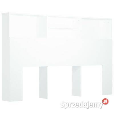 vidaXL Wezgłowie łóżka z półkami, białe, 160x19x103,5 cm