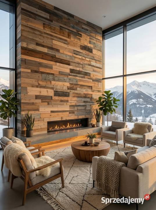 PANEL ŚCIENNY 3D DREWNIANY STARE DREWNO DESKI Z Wrocław