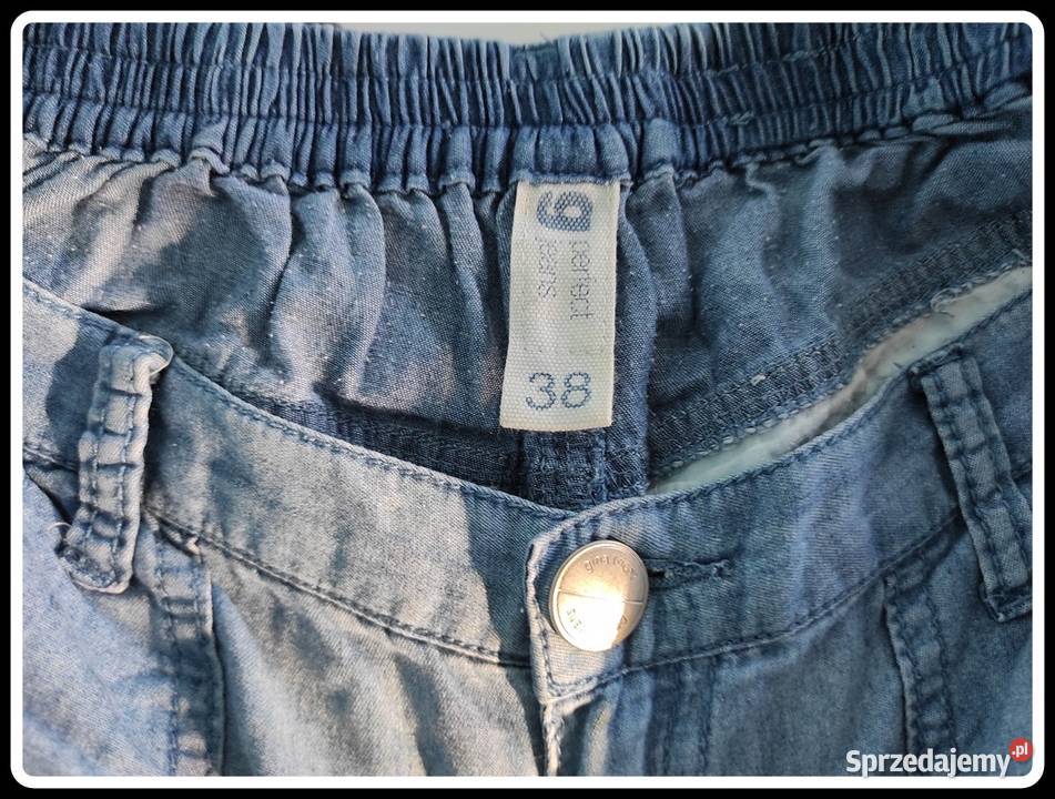Krótkie spodenki z miękkiego jeansu na gumce 38 Płock