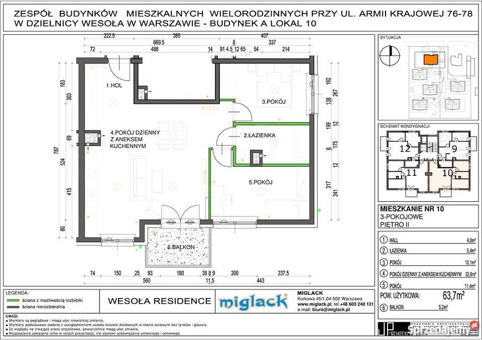 3 pokoje 64m2 Warszawa Wesoła Armii Krajowej Liczba pokoi 3