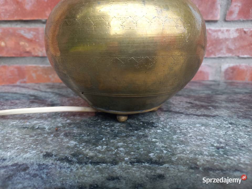 Lampka metalowa mosiężna Nocna Stołowa 085 Lampy Gawroniec sprzedam