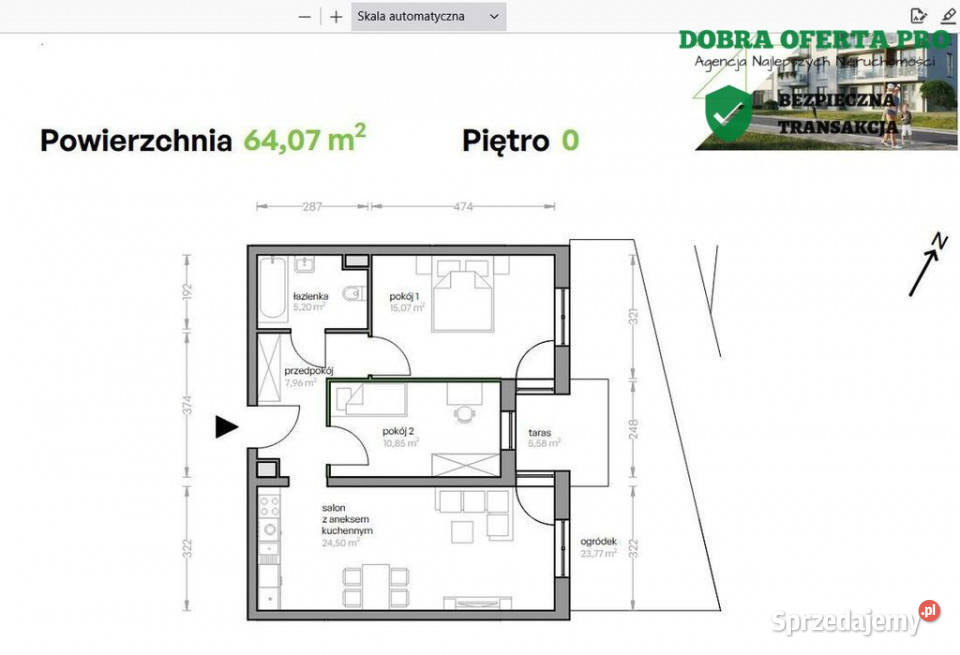 3pokojowe mieszkanie z miejscem parkingowym Gdańsk