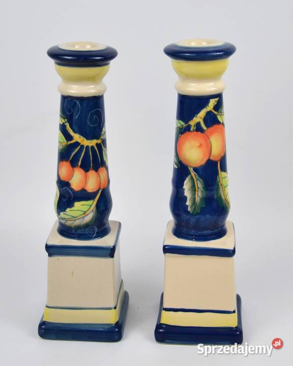 Komplet 2 ceramiczne świeczniki w żywej Pomiechówek