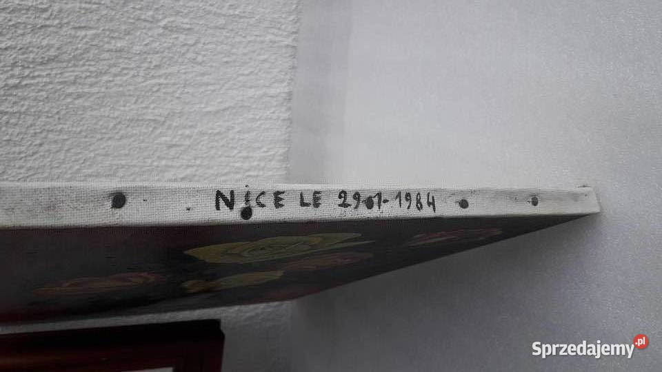 Obraz olejny belgijskiego malarza G Lecry Kwiaty Piła