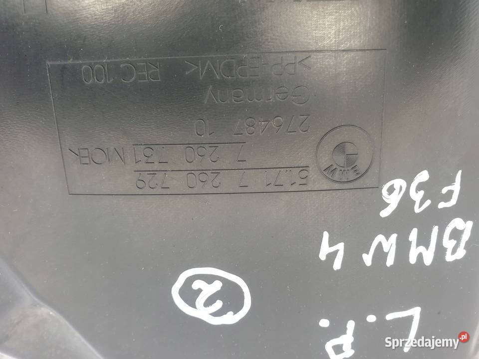 BMW 4 F36 GC PRZEDNIE NADKOLE lewe LEWY PRZÓD osobowe Rudka