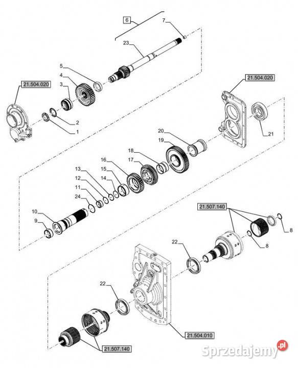 Holland T6070 Wałek 87702002