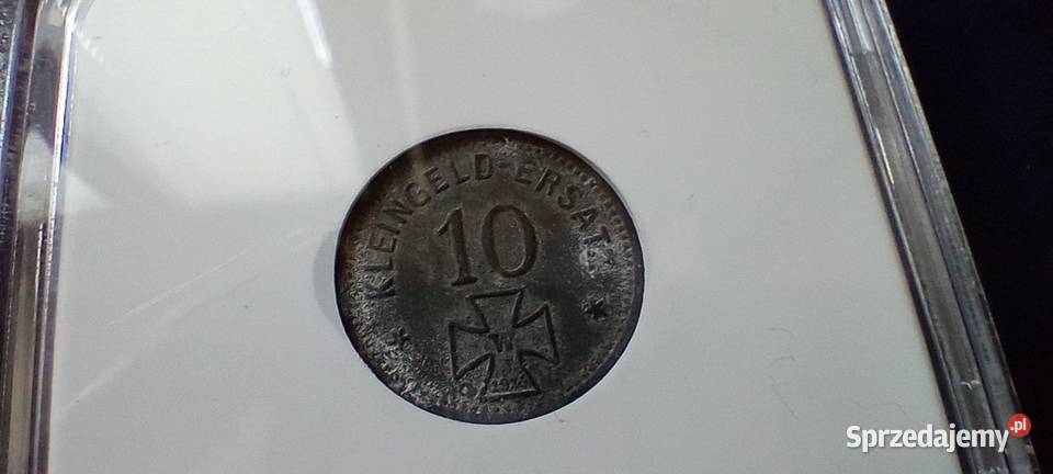 Stare monety 10 fenig 1918 cynk Niemcy grading