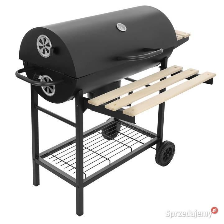 Duży zamykany grill węglowy ogrodowy na kółkach