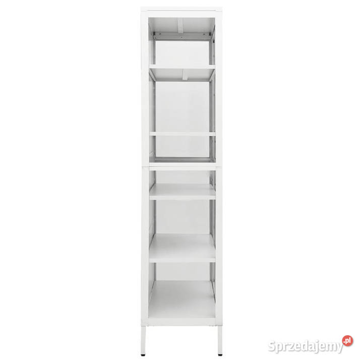 Witryna biała 90x40x180 stal i hartowane szkło Warszawa
