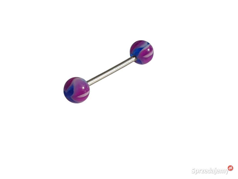 Kolczyk piercing sztanga kolorowe kulki pręt Cieszyn