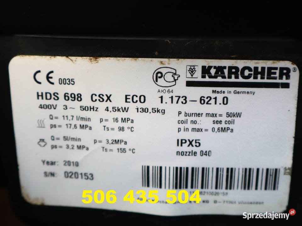 Myjka Ciśnieniowa Karcher HDS 698 CSX ECO gorąca