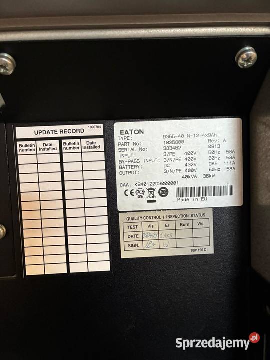 EATON 9355 40kVA36kW UPS 3fazowy Szafa Bateryjna Poznań sprzedam