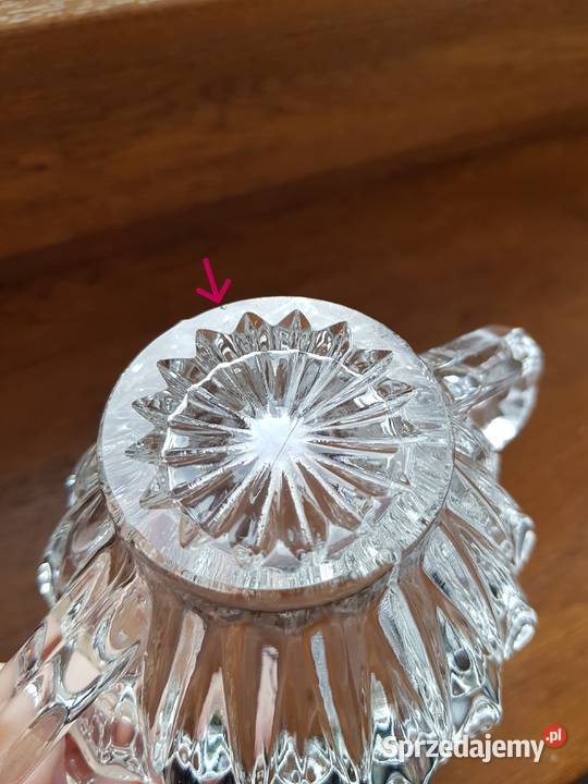 Zestaw Mlecznik cukiernica Ząbkowice szkło PRL Dąbrowa Górnicza