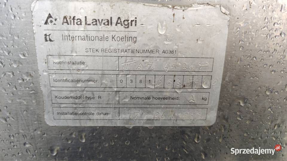 Chłodnia do mleka AlfaLaval HCAC3000 Brzostów