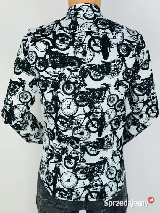 GIOVANNI PERA Koszula męska K011 Biała czarna Ostrów Wielkopolski