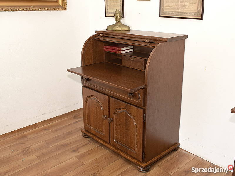 ZGRABNY DĘBOWY SEKRETARZYK ROLETA BIURKO Świdnica