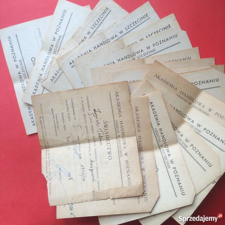 741 Świadectwa Zaliczeń Przedmiotów Szczecin