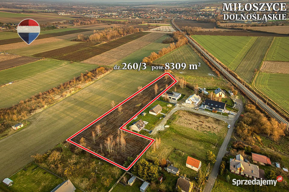 Działka inwestycyjna 8309 m z MPZP koło Miłoszyce