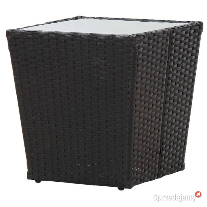 Stolik herbaciany czarny 415x415x43 rattan PE i Warszawa