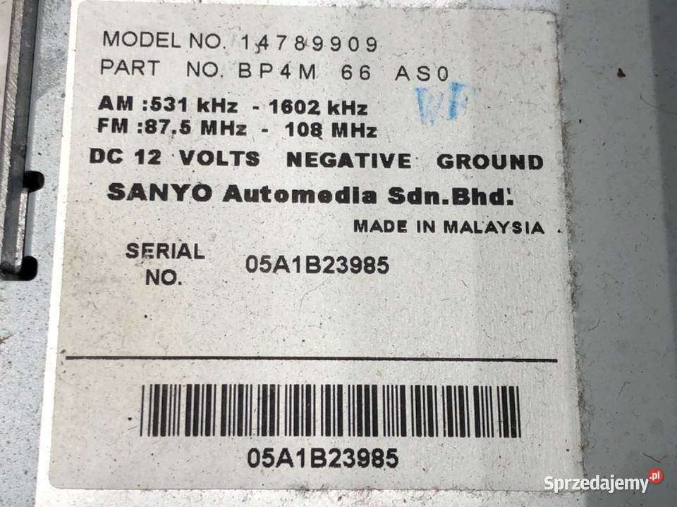 RADIO MAZDA 3 BP4M66AS0 0309 ODTWARZACZ sprzedam