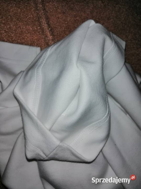 Biała bawełniana Koszulka Bluzka Tshirt Slim fit Leszno